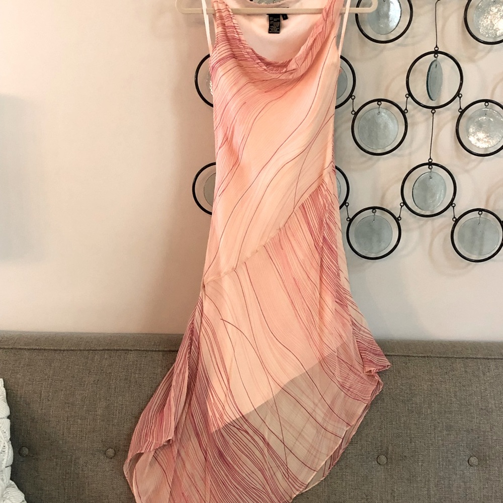 Y2K fairy silk slip Asymmetrical Pink Dress